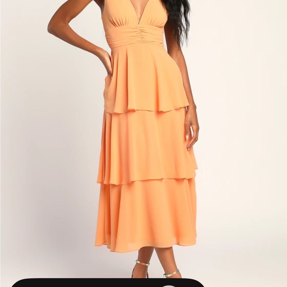 Elegant Orange Tiered Dress (NWOT)